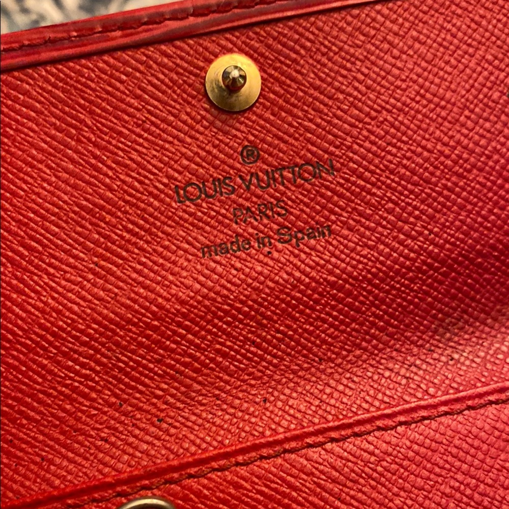 Louis Vuitton Red Epi calfskin & vachetta leather 6 key & card holder wallet - Picture 3 of 15
